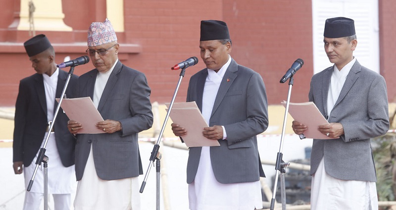 नवनियुक्त अर्थ, ऊर्जा र गृहमन्त्रीले शपथ लिए