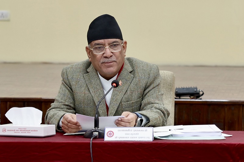 प्रधानमन्त्री पुष्पकमल दाहाल ‘प्रचण्ड’   विश्वासको मत लिँदै