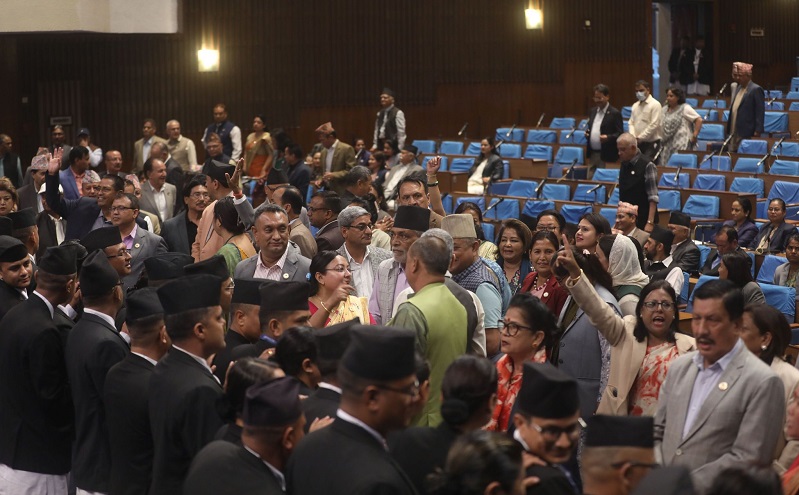 कांग्रेसको कोलाहलका बिच संसदबाट राष्ट्रपतिलाई धन्यवाद दिने प्रस्ताव पारित